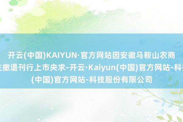 开云(中国)KAIYUN·官方网站因安徽马鞍山农商行、保荐东谈主撤退刊行上市央求-开云·Kaiyun(中国)官方网站-科技股份有限公司