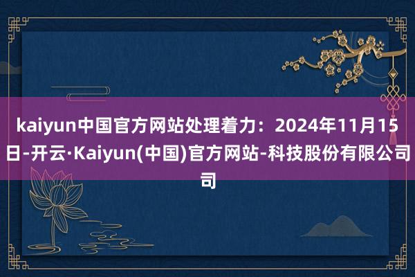 kaiyun中国官方网站处理着力：2024年11月15日-开云·Kaiyun(中国)官方网站-科技股份有限公司