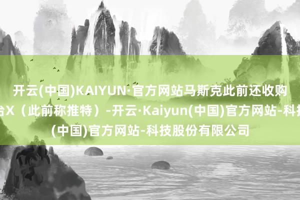 开云(中国)KAIYUN·官方网站马斯克此前还收购了酬酢媒体平台X（此前称推特）-开云·Kaiyun(中国)官方网站-科技股份有限公司