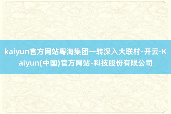 kaiyun官方网站粤海集团一转深入大联村-开云·Kaiyun(中国)官方网站-科技股份有限公司