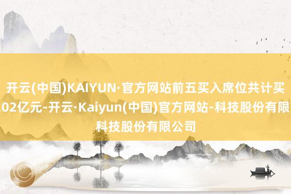 开云(中国)KAIYUN·官方网站前五买入席位共计买入2.02亿元-开云·Kaiyun(中国)官方网站-科技股份有限公司