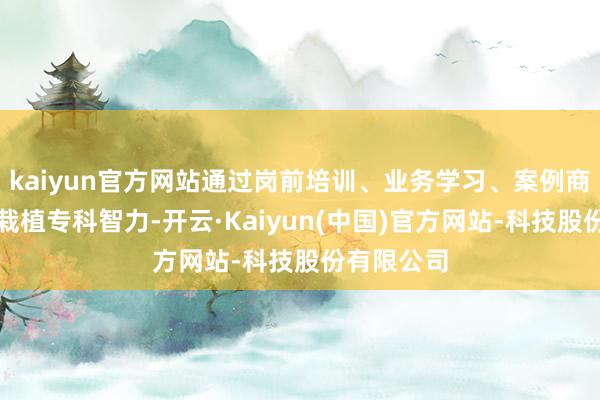 kaiyun官方网站通过岗前培训、业务学习、案例商榷等形状栽植专科智力-开云·Kaiyun(中国)官方网站-科技股份有限公司