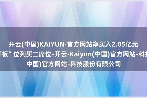 开云(中国)KAIYUN·官方网站净买入2.05亿元；游资“量化打板”位列买二席位-开云·Kaiyun(中国)官方网站-科技股份有限公司