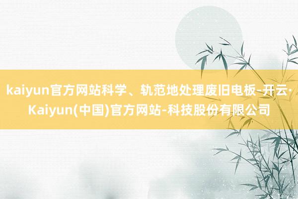 kaiyun官方网站科学、轨范地处理废旧电板-开云·Kaiyun(中国)官方网站-科技股份有限公司