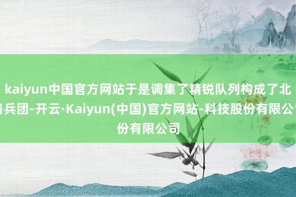 kaiyun中国官方网站于是调集了精锐队列构成了北路兵团-开云·Kaiyun(中国)官方网站-科技股份有限公司